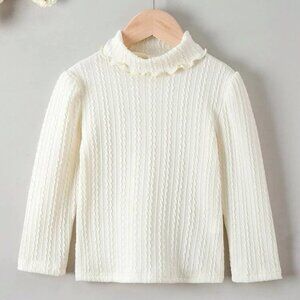 Toddler Girls Lettuce Trim High Neck Tee 5/6